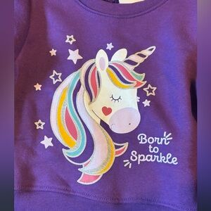 Garanimals Purple Unicorn Sweatshirt new size 12 months